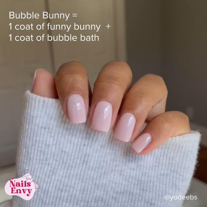 OPI Bubble Bath and Funny Bunny duo for a classic French manicure