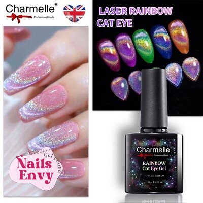 Holographic Rainbow Cat Eye Gel Polish Holographic Cat Eye Rainbow Gel Polish Omnipotent Magnetic Laser Colourful Spar | eBay