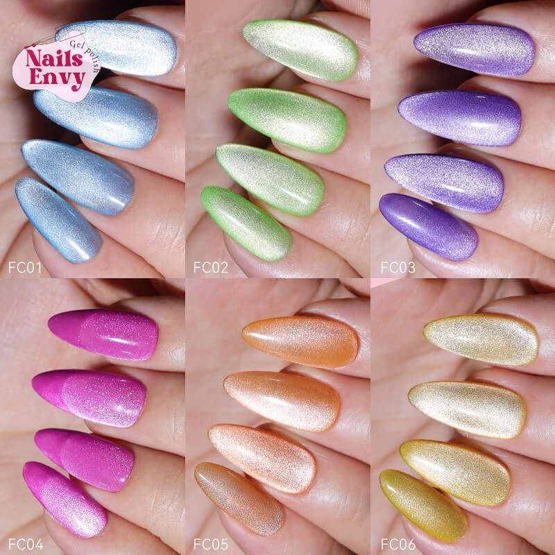 Vettsy Blinking Cat's Eye Nail Gel Polish 6pcs Set-Flowery Magnetic UV Gels