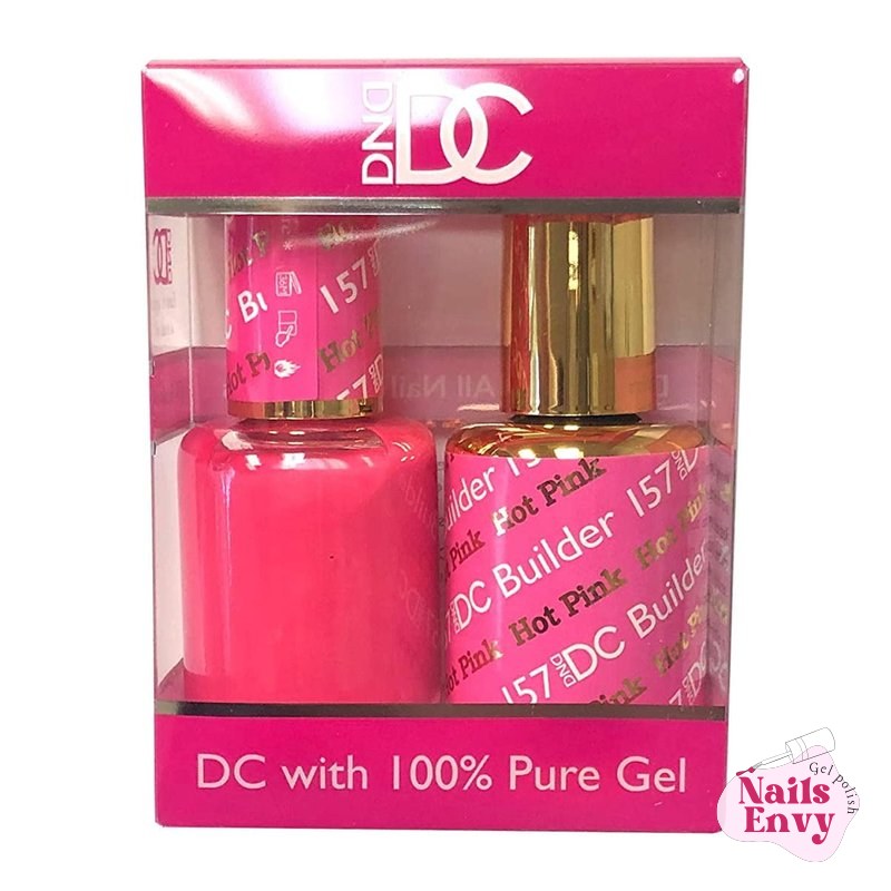DND DC Duo Soak off Gel & Matching Nail Polish Hot Pink DND - DC Duo Soak off Gel & Matching nail polish - 157 Hot Pink