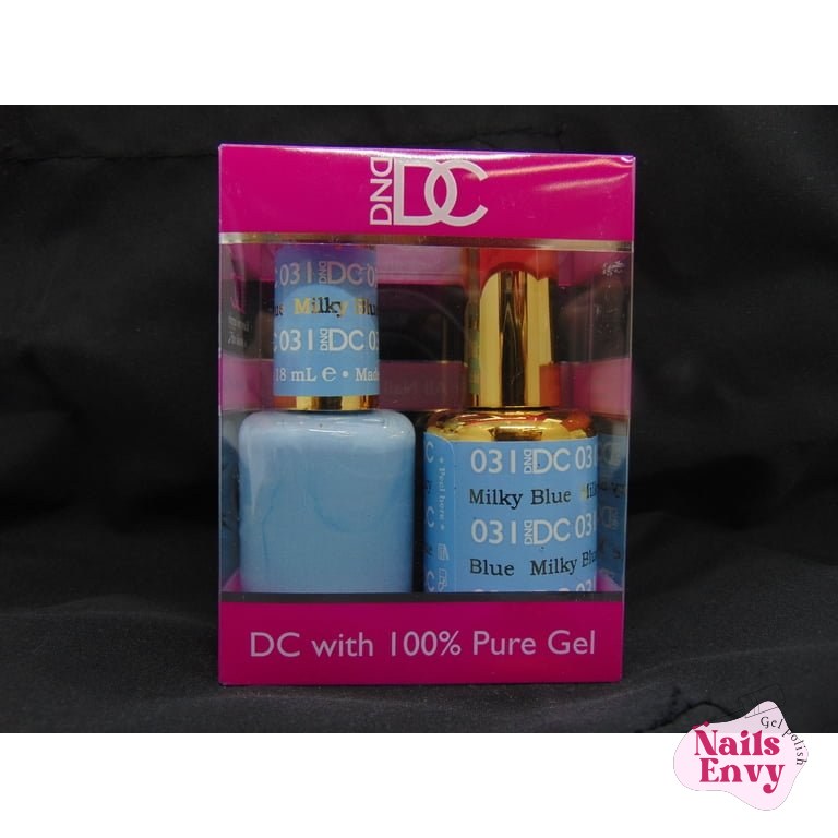 DND DC Duo Soak off Gel & Matching Nail Polish Milky Blue DND - DC Duo Soak off Gel & Matching nail polish, 031 - Milky Blue