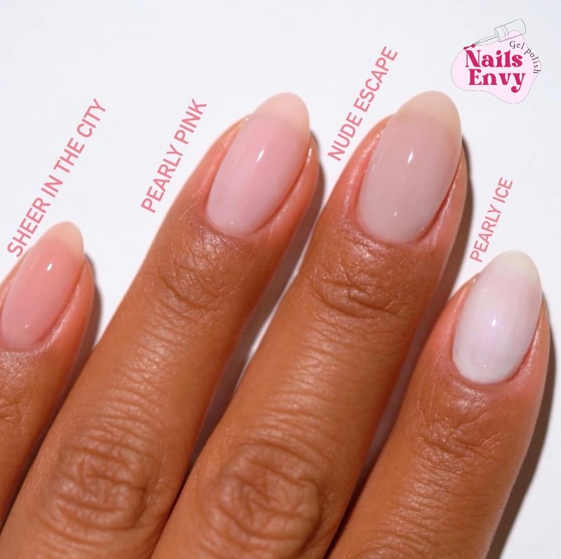 A beautiful comparison of the DND Sheer Collection - 36 Set, showcasing its delicate shades