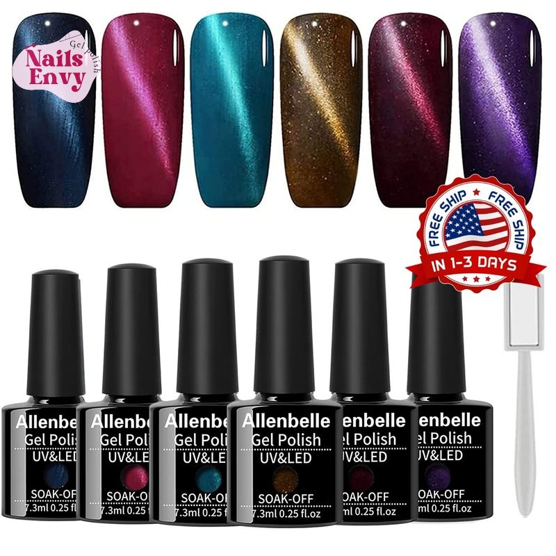 6 Gelish Colors Mini Pastel Gel Nail Polish Starter Kit Set Glitter UV Light Top