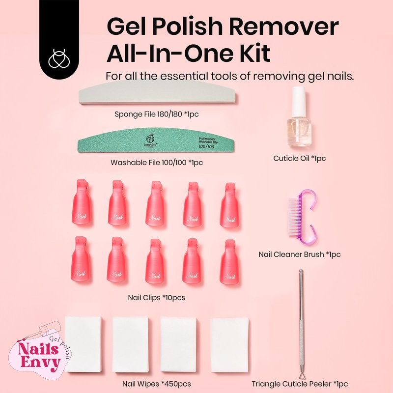 Beetles Gel Polish Remover Kit with Accessories A complete gel polish remover kit with various tools