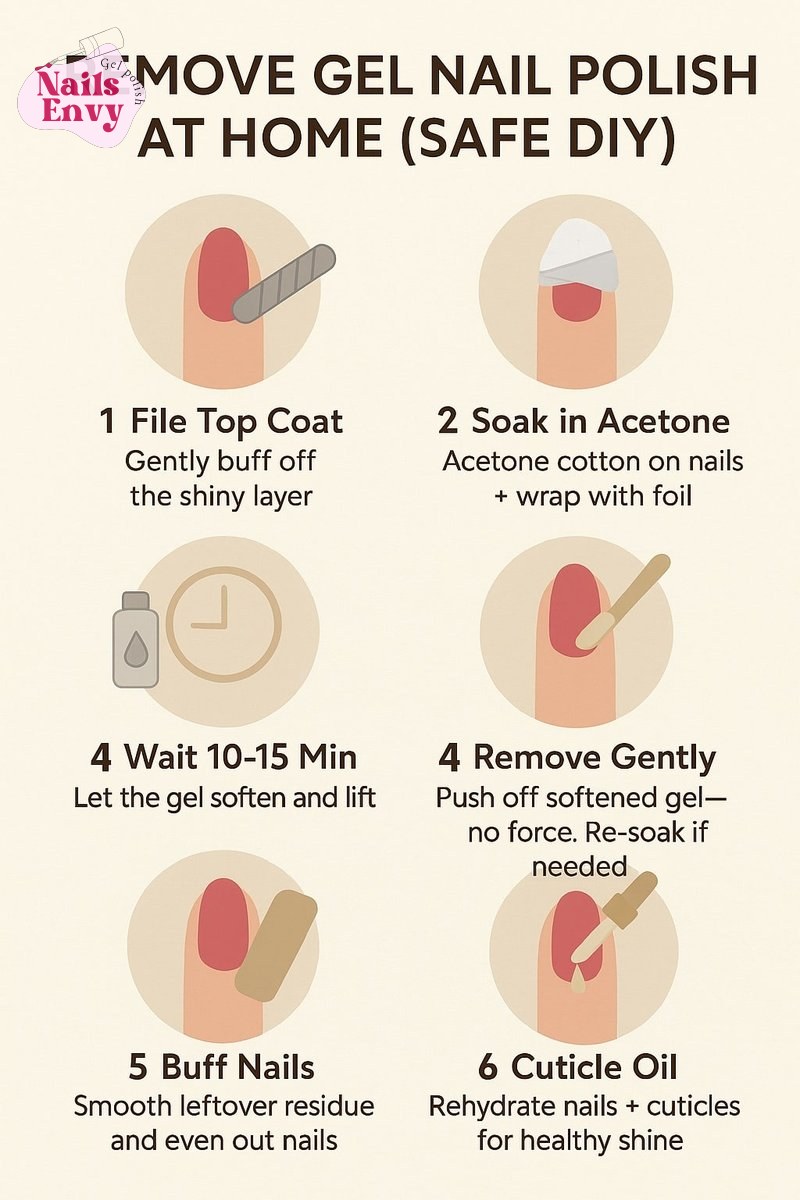 How To Remove Gel Nail Polish At Home Safely A person gently removing gel nail polish with cotton and foil