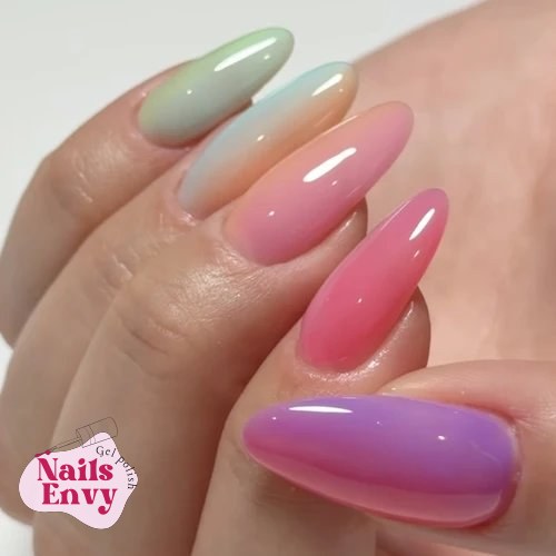 Jelly nail polish creates a stunning translucent effect