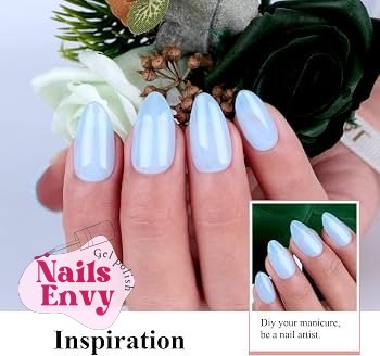Light blue jelly gel nail polish for a glossy finish
