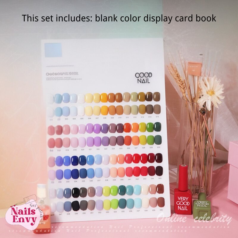A detailed color display of the Very Good Nail Korean Gel Polish Set, showing a wide range of available shades.
