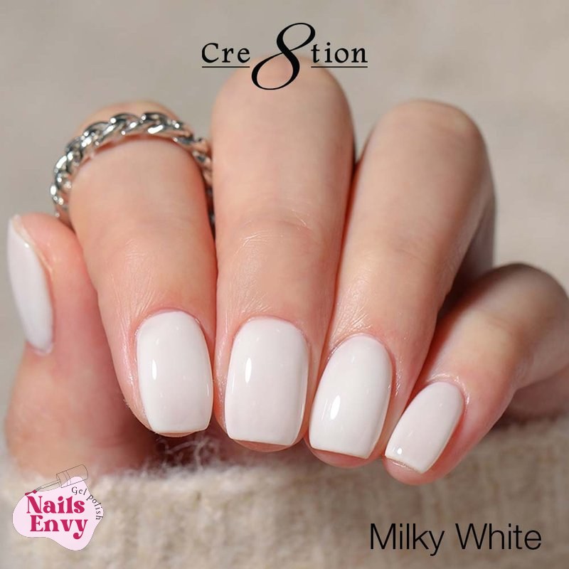 Cre8tion milky white gel offers a perfect balance of opacity and translucence.