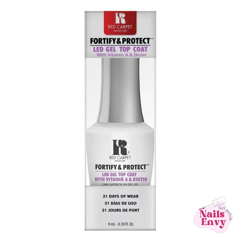 Fortify & Protect LED Gel Top Coat with Vitamin A & Biotin - Red Carpet Manicure Fortify & Protect LED Gel Top Coat with Vitamin A & Biotin - Red Carpet Manicure