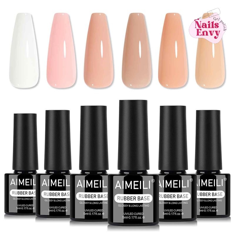 AIMEILI Rubber Base Gel Set AIMEILI 6-Color Rubber Base Gel Set