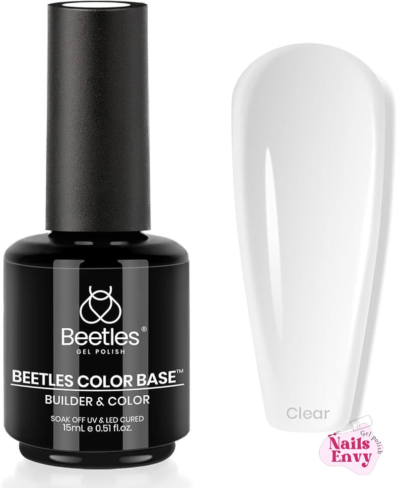Beetles Clear Rubber Base Gel Beetles Rubber Base Gel Nail Polish 1Pcs 15ml Clear Color