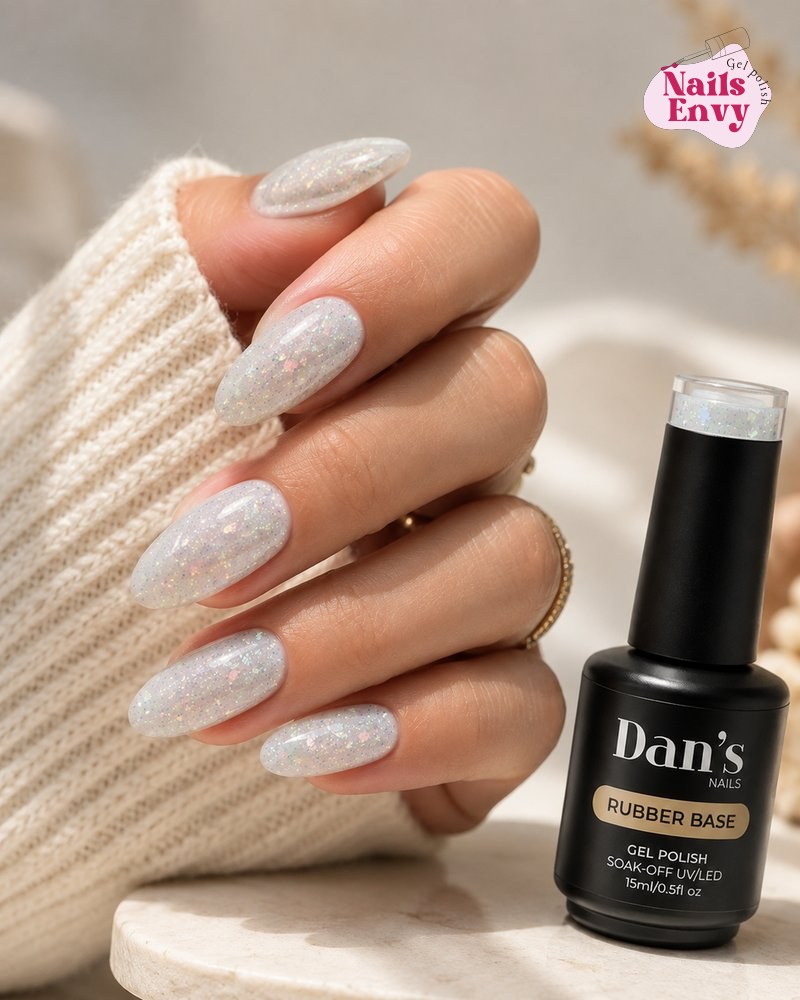Starlight White Rubber Base Gel Starlight White Rubber Base Gel Coat with glitters