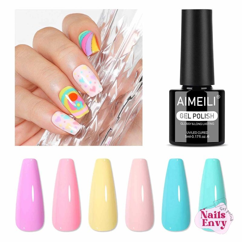 AIMEILI Soft Bright Gel Nail Polish Set 6pcs