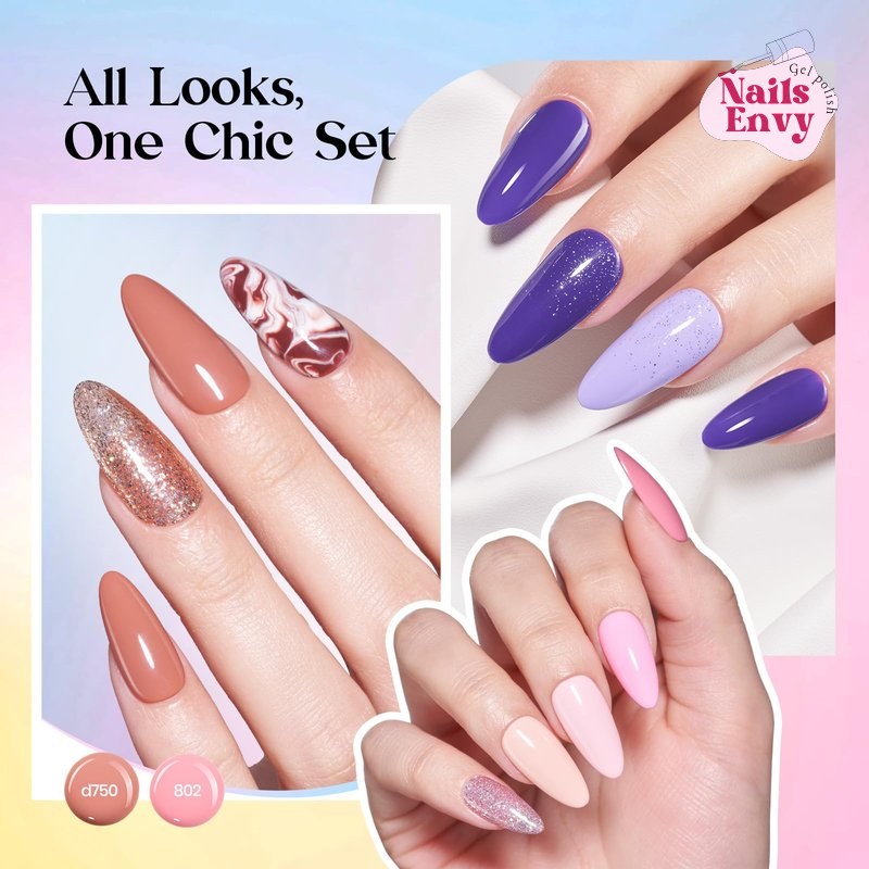 Beetles Gel Nail Polish Set | Shifting Lights 36 Colors Brown Glitter All Season Gel Nail Polish Starter Kit