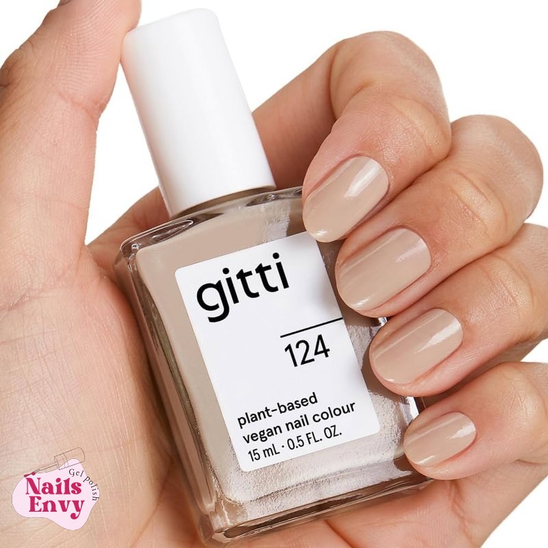 Amazon.com : gitti Non Toxic Nail Polish, Vegan 30-Free, Silky Sand 124, 0.5 Fl Oz | Silky Sand offers a refined neutral shade with a glossy finish and a vegan, cruelty-free, 30-free