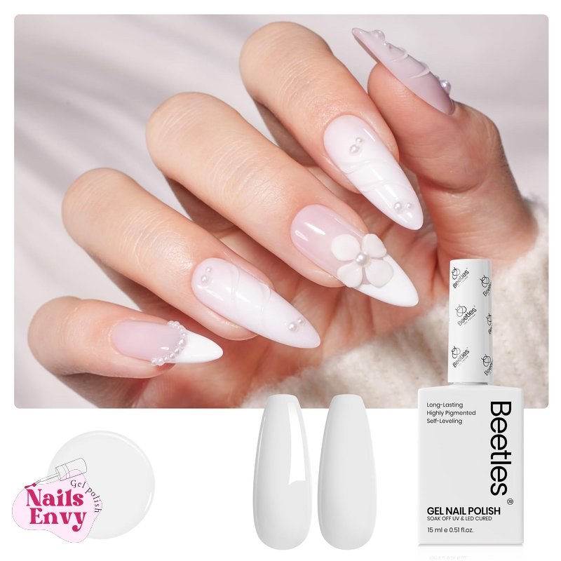 Pure Elegance Colorful Bottle Beetles White Gel Nail Polish, 15ml Gel Polish