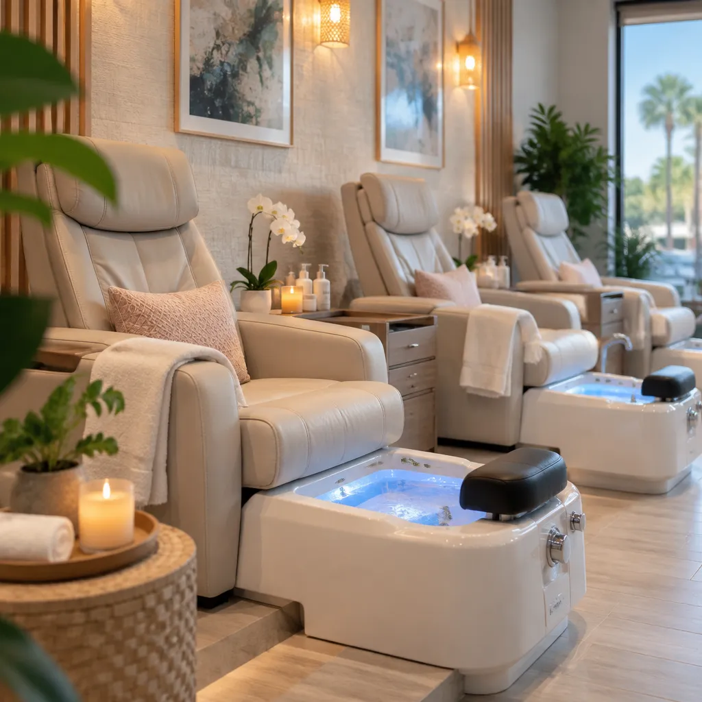 Top Pedicure Services to Experience at Diamond Hands Nails Spa Deluxe pedicure setup with aromatherapy at Diamond Hands Nails Spa